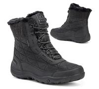 KADVA Winterstiefel Damen RAVA Größe 39 Farbe Schwarz 3M Thinsulate Isolierung Weiches Kunstfell und atypische rutschfeste Sohlen auf Schnee und Eis Wasserdichte und atmungsaktive Damen Winterstiefel