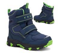 KADVA Winterstiefel Kinder SNOWEY Größe 30 Farbe Navy-Grün Wasserdichte und atmungsaktive Winterstiefel für Kinder Rutschfeste Sohle und verstärkter Zehenschutz Schnee- und Frostisolierung