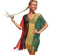 Kaeltsyn 2022 Badeanzug-Überzug für den Strand, gehäkelt, schillernd, gestrickt, Strandmode, langes Pareo-Kleid, gehäkelt, Strandbekleidung