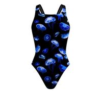 Kaeltsyn Damen-Badeanzug, Blumendruck, rückenfrei, Push-Up-Badeanzug für Damen, rückenfreie Bademode, 1 Stück