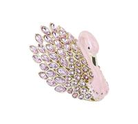 Kaeltsyn Handgefertigte emaillierte Gänse Schmuckschatulle mit glitzernden Steinen, Organizer, reisefreundlicher Ringhalter, beschichtetes Gänse Etui