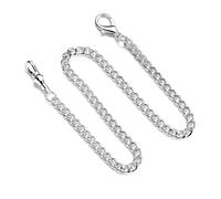 Kaeltsyn Vintage-Taschenuhr, doppelte Albert-Kette, T-Steg-Glieder, Vintage-Ersatz, für Damen und Herren, modisches Accessoire, silber, buckle 3