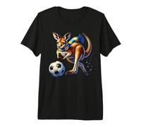 Känguru-Fußballspieler-Schal, Tier-Design Premium T-Shirt