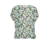 KAFFE Ärmellose Bluse KAamber Damen Bluse Kurzarm Print Shirt Rundhals Locker Oberteile Fledermaus Blue/Green Abstract Flower 42