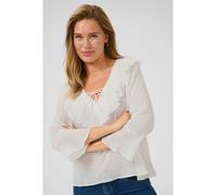 Langarmbluse KAFFE "Langarm-Bluse KAjohanna", Damen, Gr. 42, chalk, Obermaterial: 100% Baumwolle CO., Blusen (33474447-42) chalk