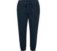 KAFFE Caprihose Naya Caprihose Damen Sommer Casual 3/4 Sommerhose High Waist Capri Hose Mit Kordelzug Midnight Marine 34