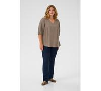 KAFFE curve Bluse "Ada" in Taupe - Größe 50 | Damen Blusen