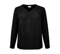 KAFFE CURVE Langarm-Bluse KCami Damen Bluse Langarm V-Ausschnitt Lassig Langarmshirt Große Größen Black deep 56
