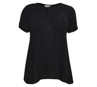 KAFFE CURVE Kurzarm-Bluse KCami Bluse Große Größen Damen Kurzarm Rundhals Plus Size Shirt 48, Black Deep
