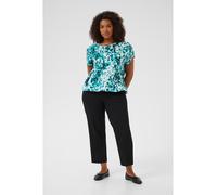 Kurzarm-Bluse Loose fit Teal Leopard Print EU 50 / UK 22