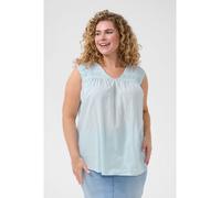 KAFFE curve Blusentop in Hellblau - Größe 46 | Damen Blusen