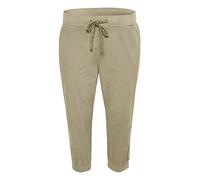 KAFFE CURVE Caprihose KCnana Damen Caprihose Sommer Casual 3/4 Sommerhose High Waist Capri Hose Mit Kordelzug Große Größen Classic Sand 44