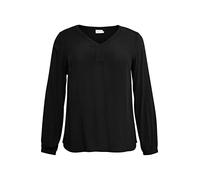 KAFFE CURVE Damen Women's Plus Size Long Sleeves V-Neck Blouse, Black deep, 46