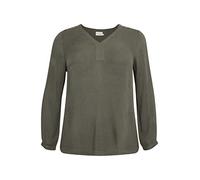 KAFFE CURVE Langarm-Bluse KCami Damen Bluse Große Größen Langarm V-Ausschnitt Shirt Grape Leaf 44
