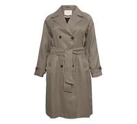 Kaffe Curve Damen Kcoly Coat Trenchcoat, Houndstooth/Sand/Blue Check, 44