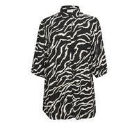 Kaffe Curve Damen KCsonna Shirt, Black/Antique Zebra Print, 46/Grande Taille