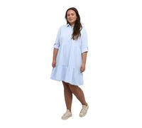 Midikleid KAFFE CURVE "Damen Kleid KCnana", Damen, Gr. 52, N-Gr, blau (midnight marine), Obermaterial: 100% Baumwolle CO., Kleider Midikleid (37689863-52) midnight marine
