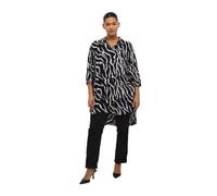 KAFFE CURVE Damen Langarm - Hemd KCsonna Damen Hemd Langarm Shirt Bluse Casual Print Langarmshirt Große Größen 3/4 Ärmel