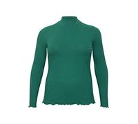 Kaffe Curve Damen Plus-Size Long Sleeves Slim Fit Mock Neck Rib Top T-Shirt, Aventurin, 3XL