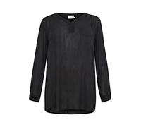 KAFFE CURVE Tunika KCami Damen Große Größen Tunika Casual Langarm V-Ausschnitt Bluse Black deep 46