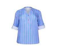Kaffe Curve Damen Plus-Size Women's Blouse Long Sleeves V-Notch Neckline with Buttons Bluse, Regetta/Lupine Stripe, 46/Grande Taille