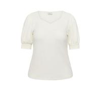 Kaffe Curve Damen Plus-Size Women's Blouse Short Sleeves Sweetheart Neck Regular Fit Bluse, Chalk, 3XL