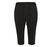 Kaffe Curve Damen Plus Size Women's Capri Pants Slim Fit Tie Belt High-Waisted Hose, Black Deep,