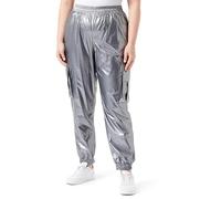 Kaffe Curve Damen Plus-Size Women's Cargo Pants Elastic Waist Casual Fit Elastic Cuffs KCshenna Cargohose, Dark Grey Metallic,