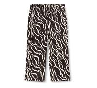 Kaffe Curve Damen Plus-Size Women's Casual Pants Elastic Waist Printed Straight Legs Hose, Black/Antique Zebra Print,
