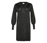 Kaffe Curve Damen Plus Size Women's Knitted Dress V-Neck Long Sleeves Glitter Kleid, Schwarz Metallic, XL Größen