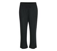 Kaffe Curve Damen Plus-Size Women's Pants Cropped Length Casual Fit Elastic Waist Hose, Black Deep,