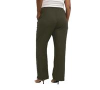 Kaffe Curve Damen Plus-Size Women's Pants Cropped Length Casual Fit Elastic Waist Hose, Forest Night,