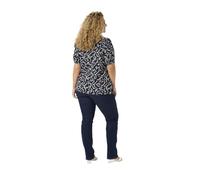 Kaffe Curve Damen Plus Size Women's Short Sleeves Buttons Regular Fit Printed Shirt, Midnight Marine Lace Print, 46/Grande Taille
