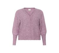 KAFFE CURVE Damen Strickjacke KCluma Lange Ärmel XL, Tulipwood Melange