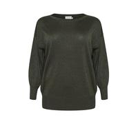 KAFFE CURVE Damen Strickpullover KCregitta Damen Große Größen Strickpullover Langarm Rundhals Glitzer Pullover Lange Ärmel