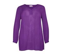 KAFFE CURVE Damen Tunika KCami Damen Große Größen Tunika Casual Langarm V-Ausschnitt Bluse Lange Ärmel