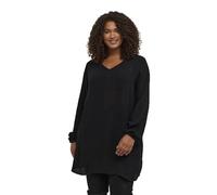 KAFFE CURVE Tunika KCami Damen Große Größen Tunika Casual Langarm V-Ausschnitt Bluse 50, Black deep