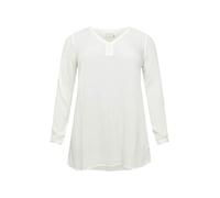 KAFFE CURVE Tunika KCami Damen Große Größen Tunika Casual Langarm V-Ausschnitt Bluse Chalk 44