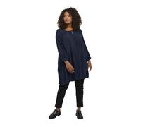 KAFFE CURVE Damen Tunika KCami Damen Tunika 3/4 Arm Casual Rundhals Shirt Große Großen 3/4 Ärmel 54, Midnight Marine