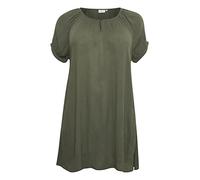 KAFFE CURVE Damen Tunika KCami Tunika Kleid Große Größen Damen Kurzarm Lang Oberteil Tunikakleid Kurzarm