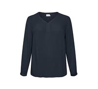 KAFFE CURVE Damen Women's Plus Size Long Sleeves V-Neck Blouse, Midnight Marine, 46