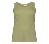 KAFFE CURVE Jerseytop KCcarina Damen Tank Top Ärmellos Jerseytop Sommer Shirt U Ausschnitt Große Größen L, Oil Green