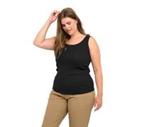 KAFFE CURVE Jerseytop KCcarina Damen Tank Top Ärmellos Jerseytop Sommer Shirt U Ausschnitt Große Größen Black Deep L
