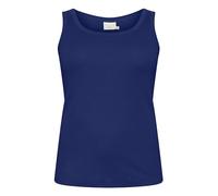 KAFFE CURVE Jerseytop KCcarina Damen Tank Top Ärmellos Jerseytop Sommer Shirt U Ausschnitt Große Größen M, Beacon Blue