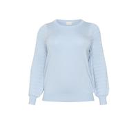 KAFFE CURVE KClini Knit Pullover Damen Strickpullover Rundhals Langarm Pulli Sweater Große Größen Celestial Blue XL