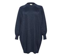 KAFFE CURVE KCregitta Knit Dress Kleid Damen Strick Glitzerkleid Knielang Lange Ärmel Strickkleid Metallic Große Größen Midnight Marine M