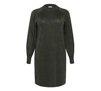 KAFFE CURVE KCregitta Knit Dress Kleid Damen Strick Glitzerkleid Knielang Lange Ärmel Strickkleid Metallic Große Größen Forest Night M