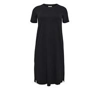 KAFFE CURVE Kleid KCcaline Damen Kleid Große Größen Basic Kurzarm Sommerkleid L, Black Deep L
