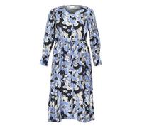 KAFFE CURVE Kleid KCjuna 44, Black/Blue Graphic Strokes