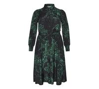 KAFFE CURVE Kleid KCmina Kaaffe Curve Damen Kleid Große Größen Langarm Wickelkleid Print 46, Black/Green Painted Flower